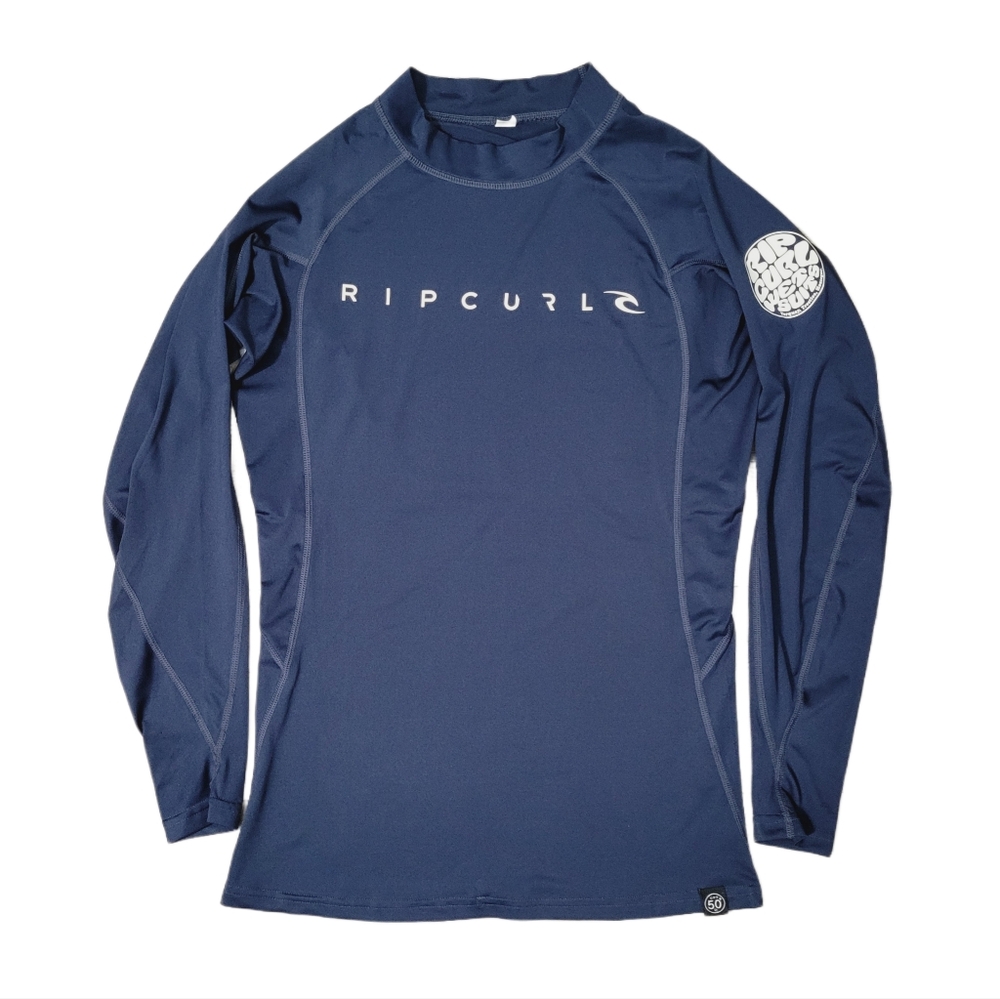 Women's Rip Curl Blue Long Sleeve Swim UPF 50+ Rash Guard Size Medium